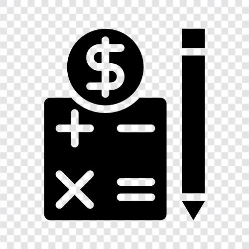 bookkeeping, financial statement, tax, auditing icon svg