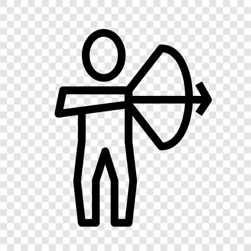 bow and arrow, hunting, target shooting, sport icon svg