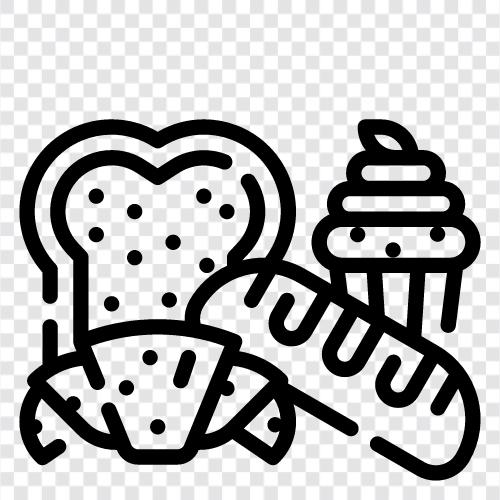 Brot, Kuchen, Brotpudding, Kaffee symbol