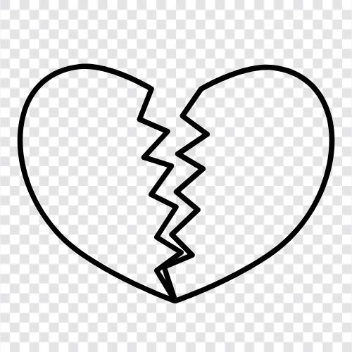 break, heart, love, sad icon svg