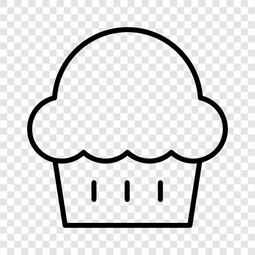 Frühstück, süß, Bäckerei, Cupcake symbol