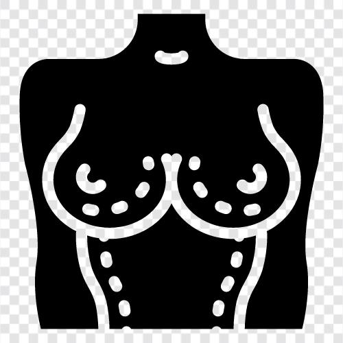 Brustvergrößerung, Brustrekonstruktion, Brustverkleinerung, medizinische Brustoperation symbol