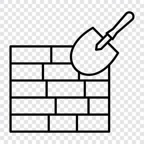 brick, mortar, bricklayer, masonry icon svg