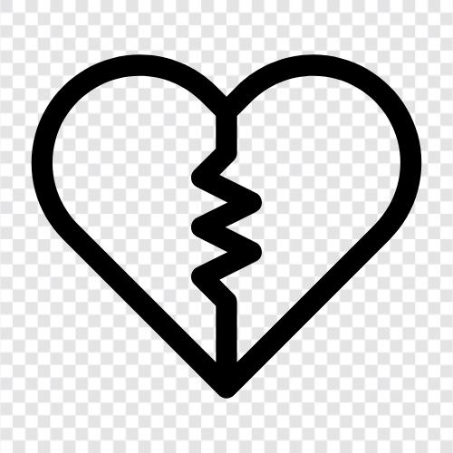 Broken, Heart, Sad, Pain icon svg