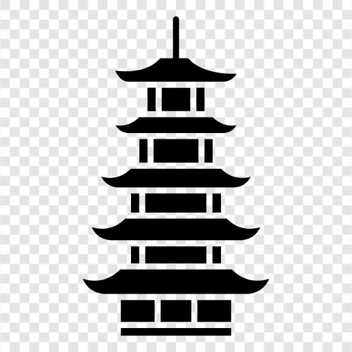 Buddhism, temples, Japan, Pagoda icon svg