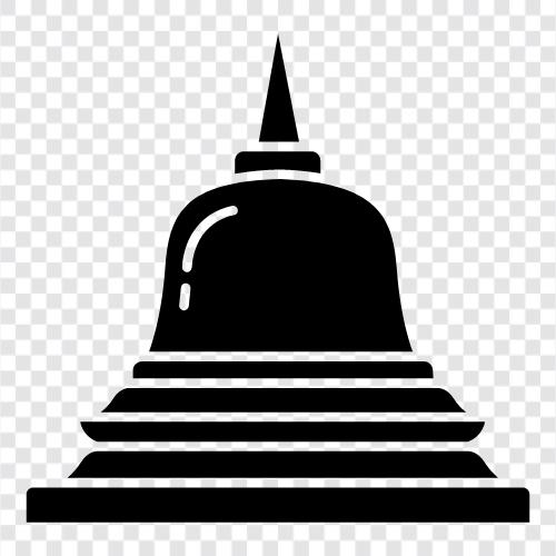 Buddhist temple, Indonesia, architecture, Borobudur icon svg