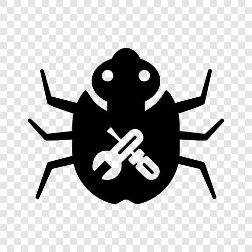 bug, fixing, error, software icon svg