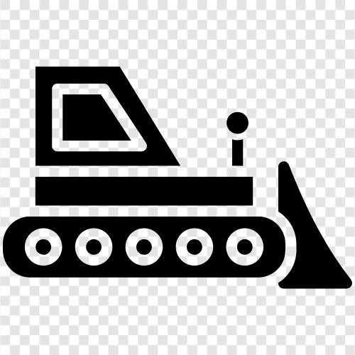 bulldozer, construction, demolition, heavy equipment icon svg