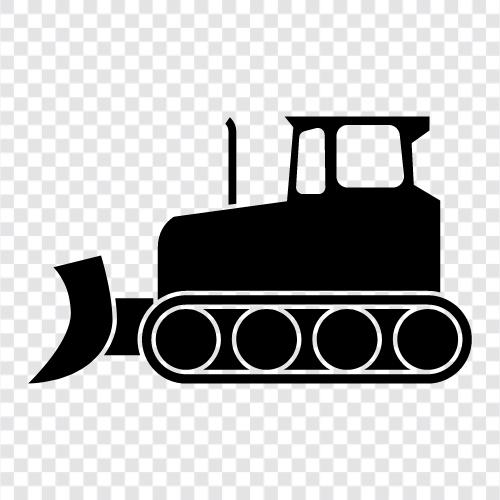 Bulldozer, Bau, Abbruch, Baumaschinen symbol