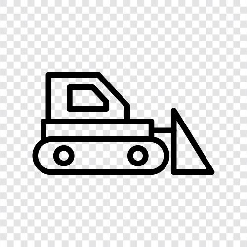 bulldozer, excavator, construction, heavy equipment icon svg