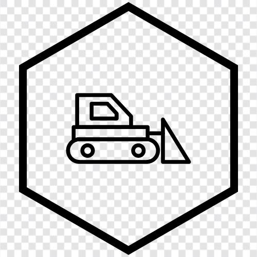 Bulldozer, Bau, schwere Ausrüstung, Baumaschinen symbol