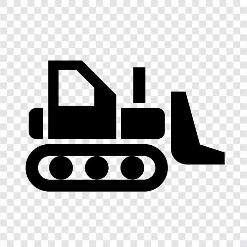 Bulldozer, Bau, schwere Ausrüstung, Baumaschinen symbol