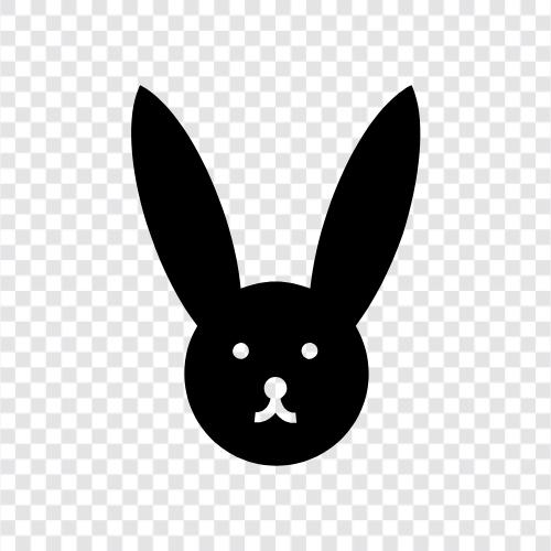 bunny, hare, white, silver icon svg