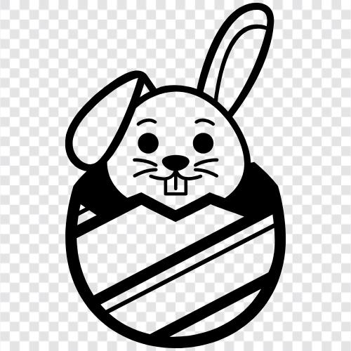 tavşan çizgileri, bebek tavşanlar, Easter, Easter yumurtaları ikon svg