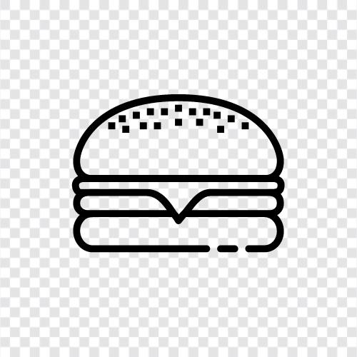 burger, hamburger, beef, tavuk ikon svg