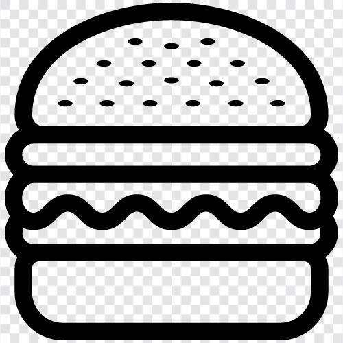 burger eklemleri, kaymak, tavuk, frenk kızartması ikon svg