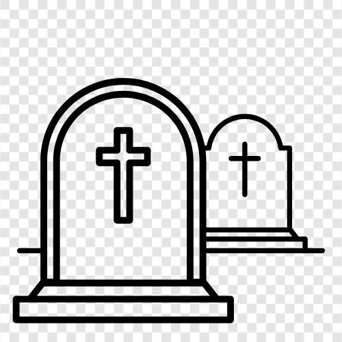 burial, cemeteries, tombstones, graves icon svg