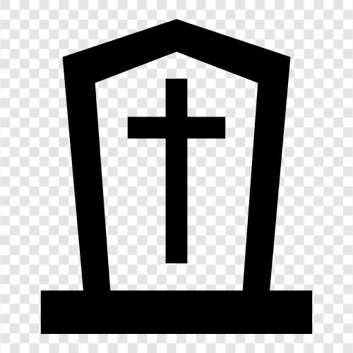 Bestattung, Tod, Friedhof, Mausoleum symbol