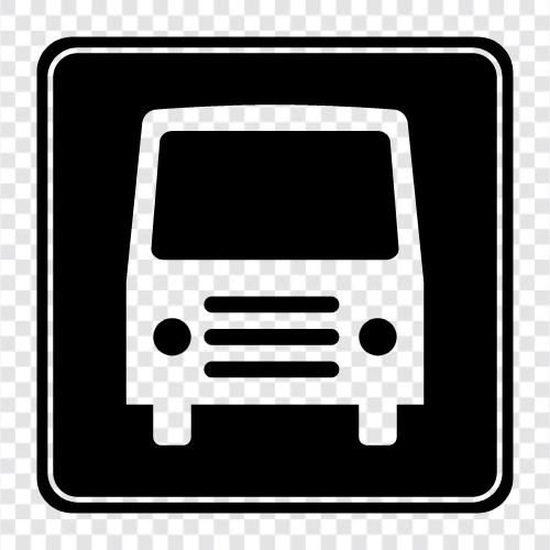 Bushaltestelle, Bushaltestellenschild, Buskarte, Buslinie symbol