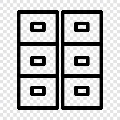 cabinet, office furniture, office storage, filing cabinets icon svg