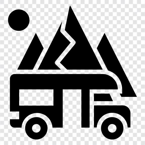 campground, camping, trailer park, vacation icon svg