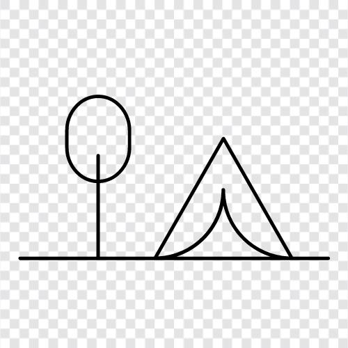 campen, backpacking, wandern, urlaub symbol