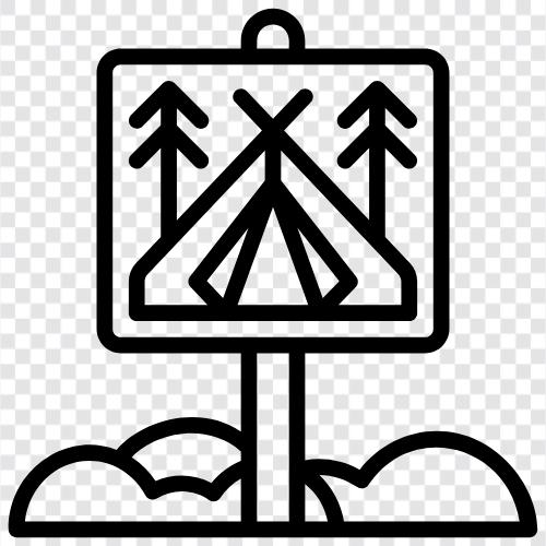 Camping, im Freien, Natur, Wandern symbol