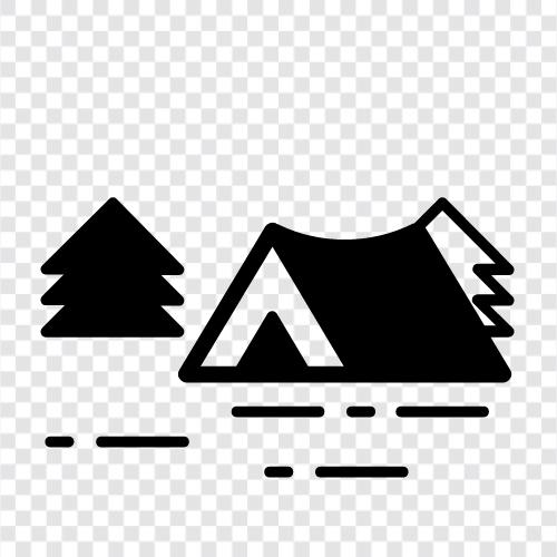 Campingzelte, Campingausrüstung, Campingreise, Campingzelt symbol