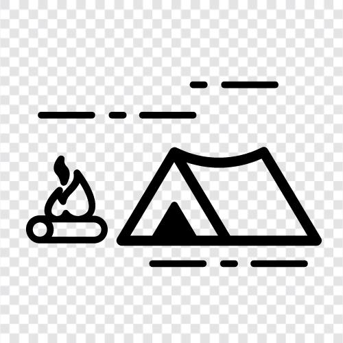 Campingzelte, Campingausrüstung, OutdoorCamping, BackpackingCamping symbol