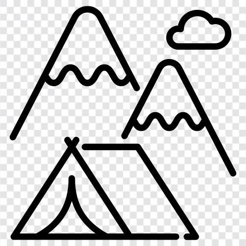 Campingzelte, Campingausrüstung, OutdoorCamping, BackpackingCamping symbol