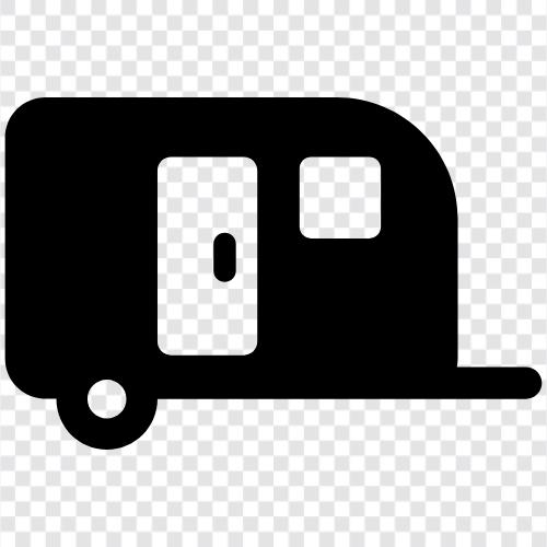 camping trailer, recreational vehicle, camper trailer, fifth wheel trailer icon svg