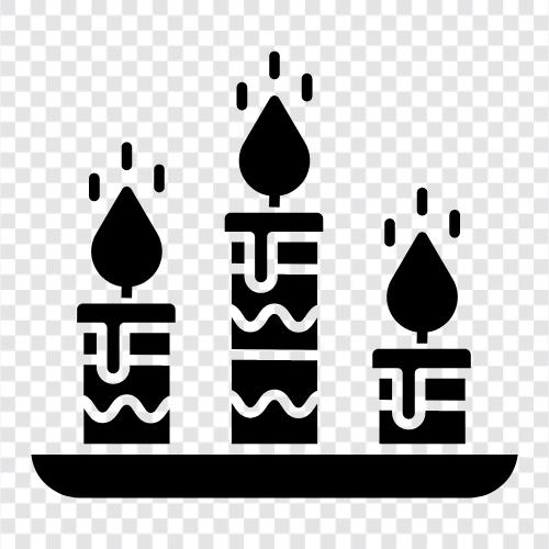 Kerzenhalter, Kerzendufte, Kerzenwachs, Kerzenherstellung symbol