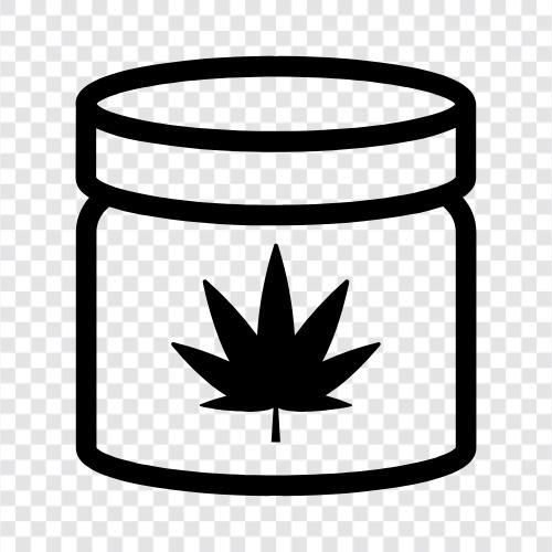 Cannabisverpackungen, Cannabisspeicher, Cannabisspeicherprodukte, Cannabis symbol