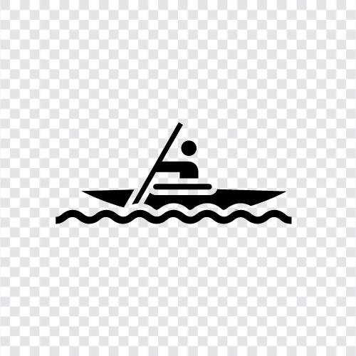 canoe, rowing, fishing, sport icon svg