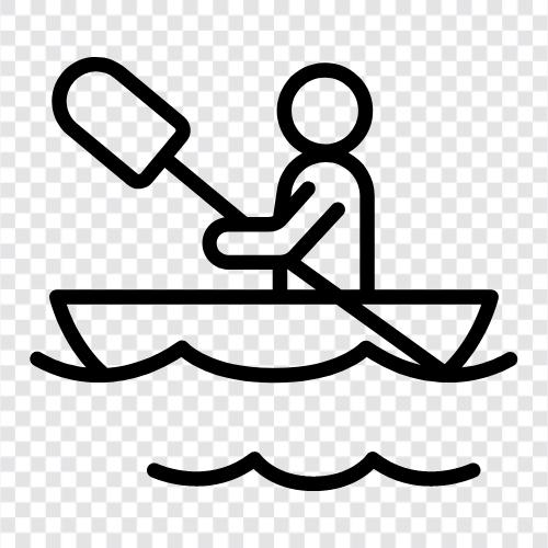 canoeing, paddling, fishing, exploring icon svg