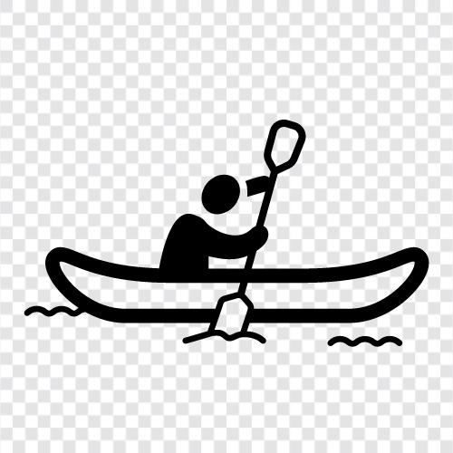 canoeing, paddling, rafting, canoing icon svg