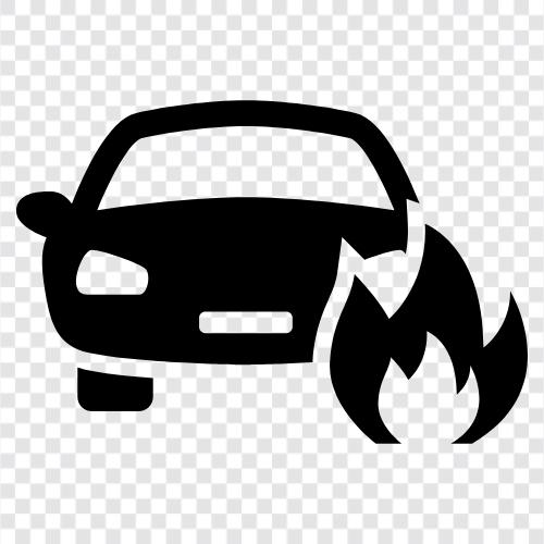 Autounfall, Autoexplosion, Autofeuer symbol