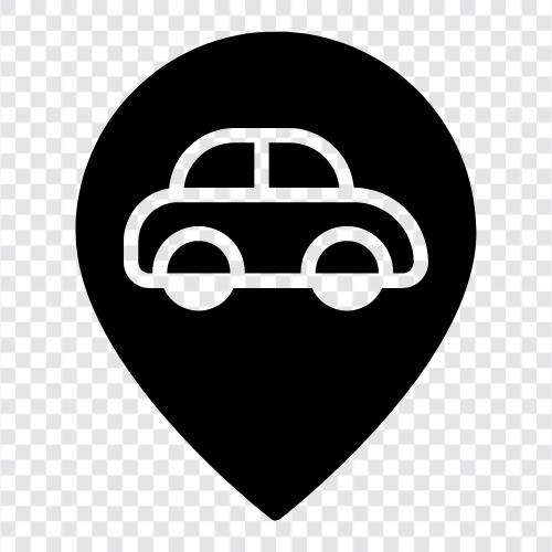 Car Location, Vehicle Location, Auto Location, Car Tracking icon svg