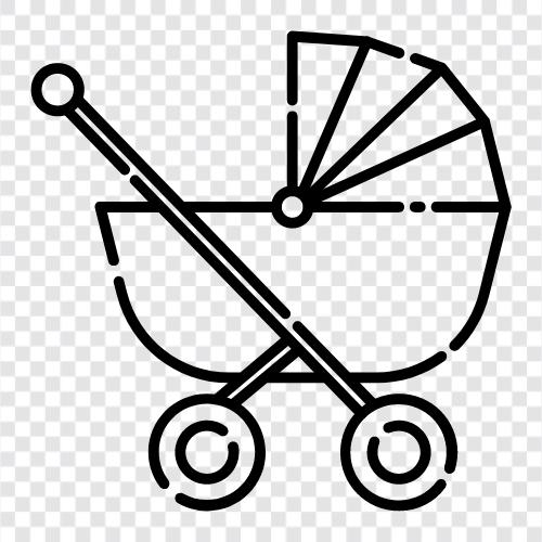 Autositze für einen Kinderwagen, Kinderwagen für ein Baby, Baby, Kinderwagen symbol