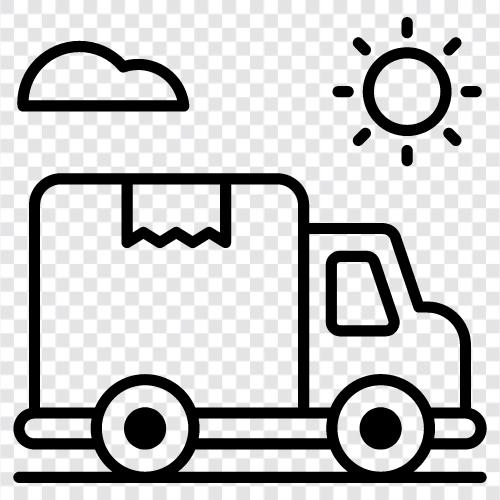 kargo minibüsü, teslimat kamyonu, kargo kamyonu, teslimat minibüsü ikon svg