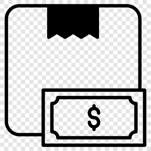 Bargeldlieferung, Geldbestellung, Western Union, Bargeld bei Lieferung symbol