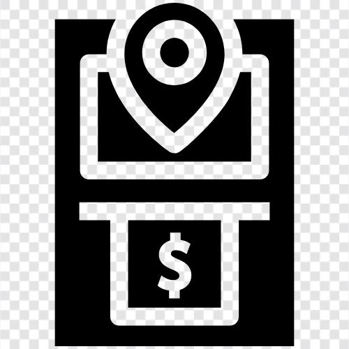 cash machine, money machine, bank machine, ATM icon svg