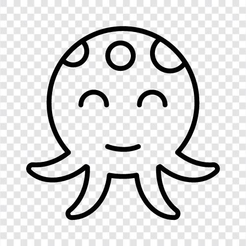 cephalopod, tentacles, ink, intelligence icon svg