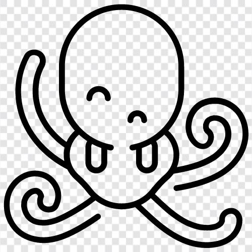 cephalopods, softbodied creatures, ocean animals, sea icon svg