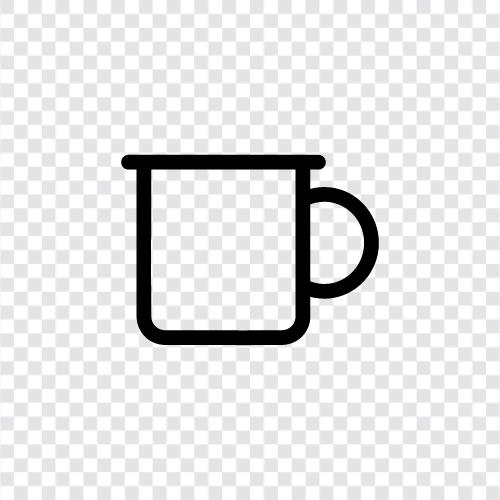 Keramik, Glaskrüge, Reisebecher, Kaffee symbol