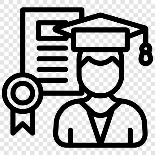 sertifikasyon, eğitim, eğitim kazanımı, eğitim gereksinimleri ikon svg