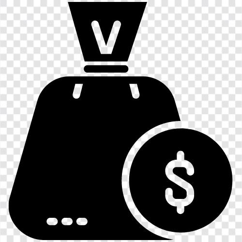 billige Dollartasche, Dollargeschäft, Dollarrechnung, Budget symbol