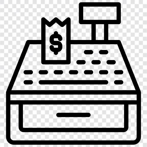 CheckoutMaschine, Geldautomat, Bank, Scheckdruck symbol