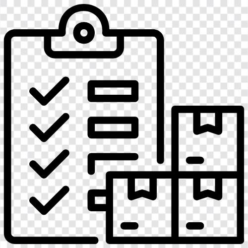 Checkliste, Verpackung Checkliste, Versand Checkliste, Paket Checkliste symbol