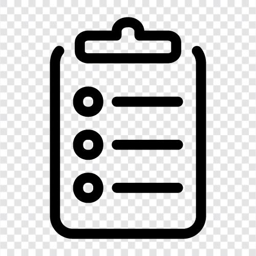 Checkliste, Checkliste für, Checkliste für Projekt, Checkliste für das Schreiben symbol